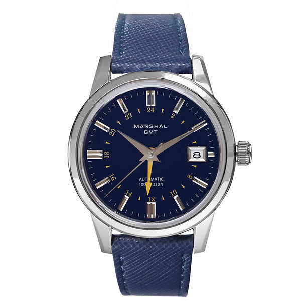 MARSHAL WATCH Men Classic 1446GMT4 (Blu) | Vincent Watch