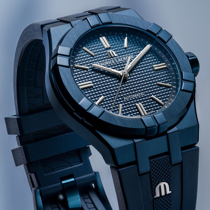 Maurice lacroix aikon 42mm automatic blue dial best sale