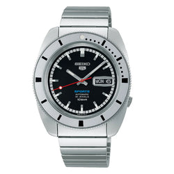 SEIKO 5 SPORT WATCH AUTOMATIC 'PEPPER BLACK' 1968 RECREATION SRPL05K1 LIMITED EDITION MEN WATCH